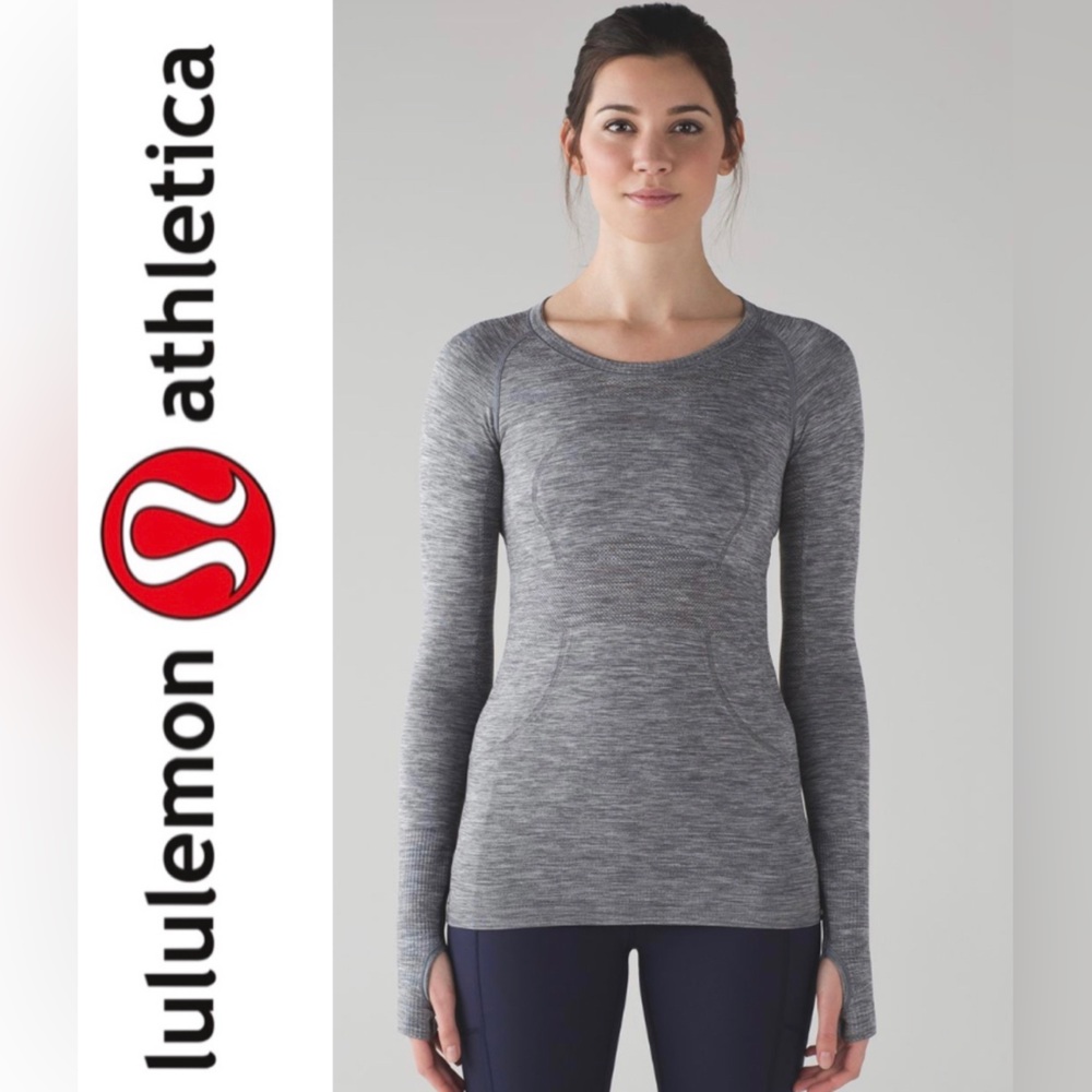 Lululemon Swiftly Tech Long Sleeve Crew Slate /White